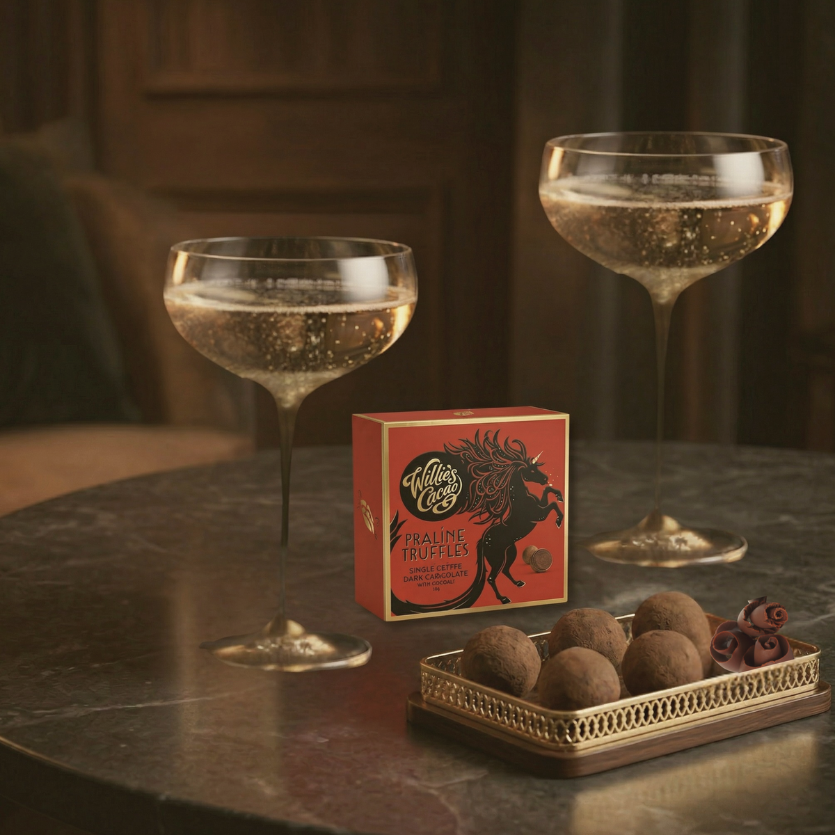Trufas de Praliné de Chocolate Negro y Sal Marina