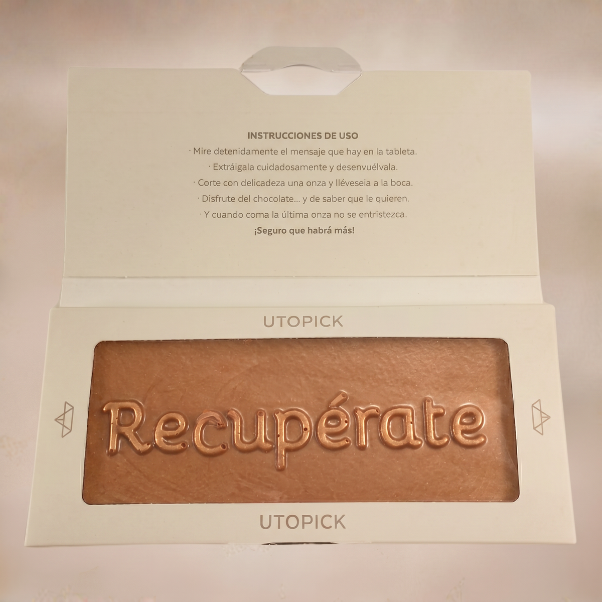 Tableta de Chocolate con Leche Sweet Words Recupérate