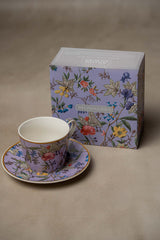 Set Taza y Plato Floral Morado · William Kilburn