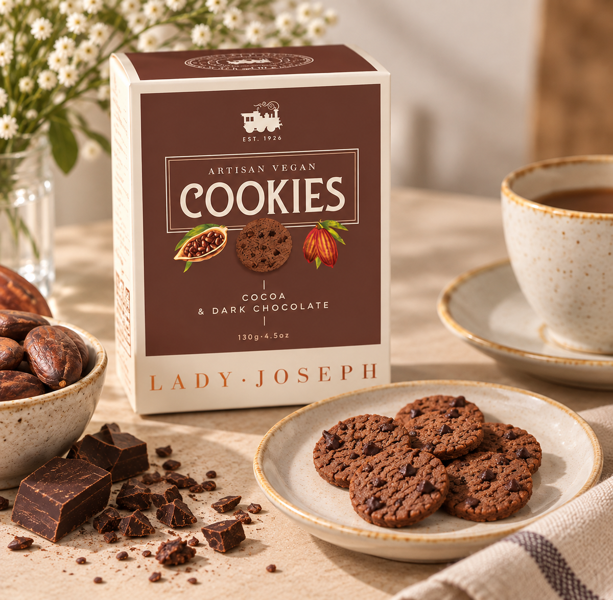 Cookies de Cacao y Chocolate Negro